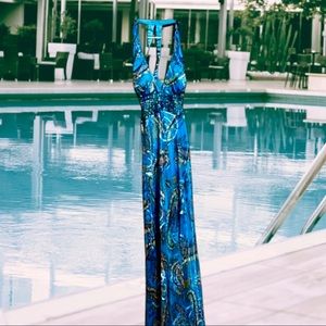 NWT Dave & Johnny Sexy Sequin Halter Long Dress